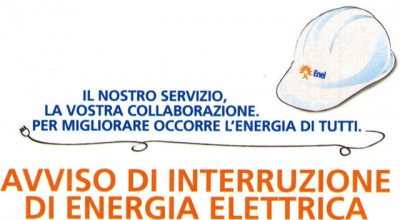 Avviso di interruzione di energia elettrica